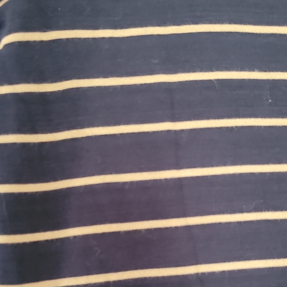 CAbi Short Sleeve Top with Purple and Tan Stripes - Picture 4 of 4